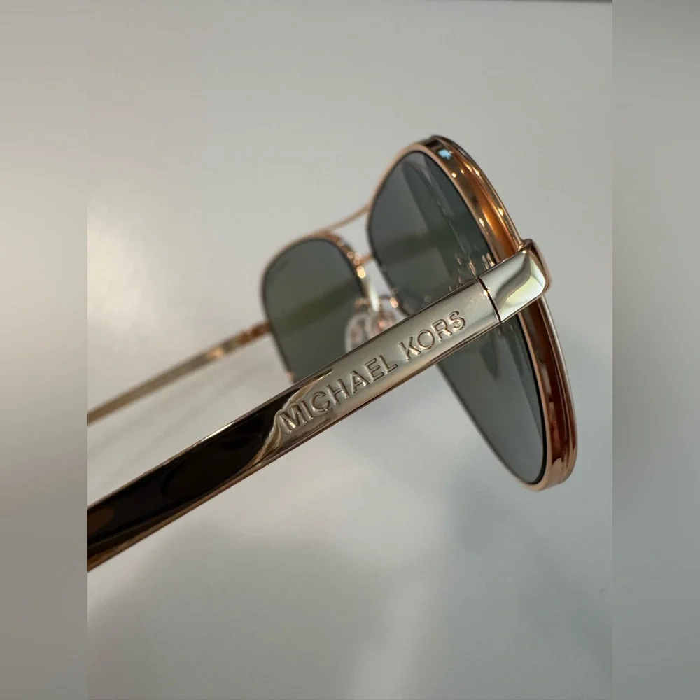 Michael Kors Aviator Sunglasses ,womens,Rose Gold w/Purple Mirror 59mm Authentic